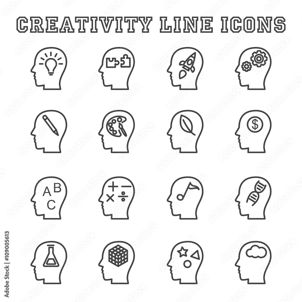 creativity line icons creativity line icons