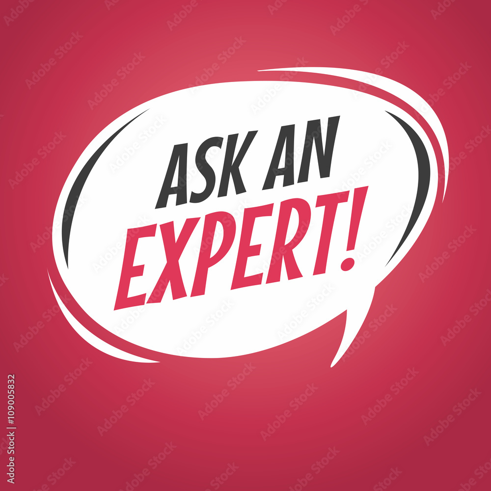 Ask an expert cartoon speech bubble vector Stock Vector | Adobe Stock