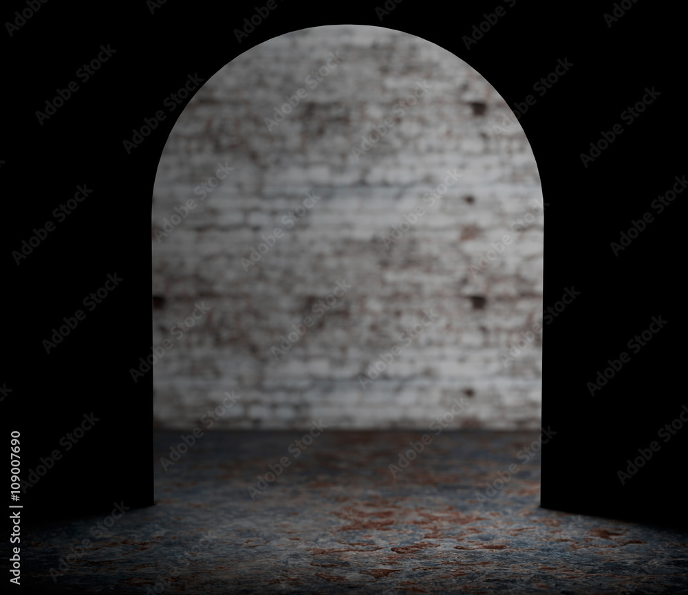 Fototapeta premium Looking from Mouse Wall Hole. 3d Rendering