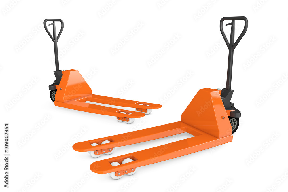 Hand Pallet Trucks. 3d Rendering Hand Pallet Trucks. 3d Rendering