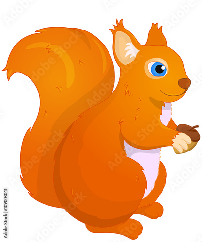 Cute squirrel.Cartoon vector illustration.