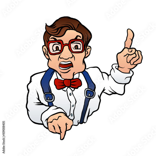 Grumpy old man Vector illustration