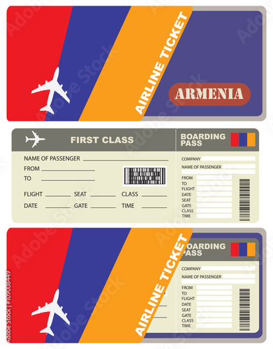 Flight trip for a flight to Armenia