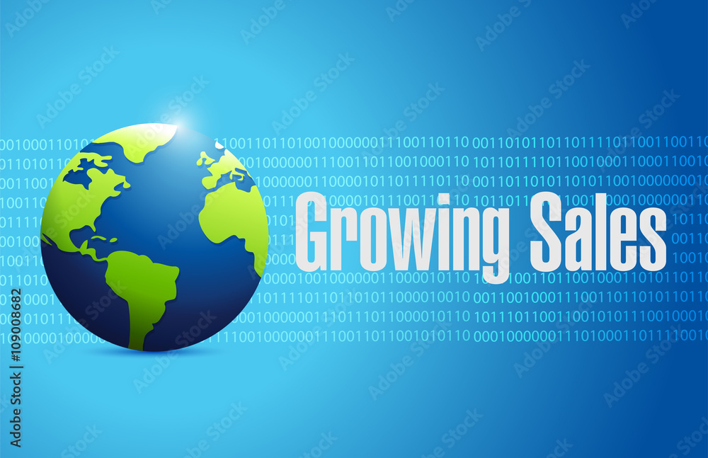 growing sales binary globe background sign concept growing sales binary globe background sign concept