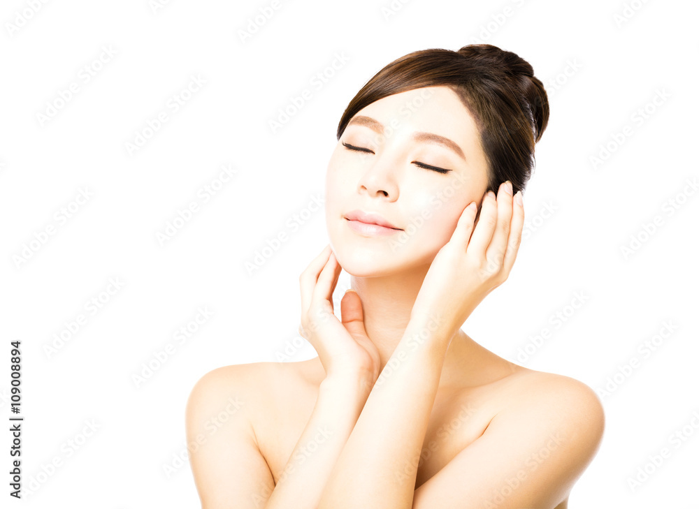 Beautiful face of young woman with clean fresh skin Beautiful face of young woman with clean fresh skin