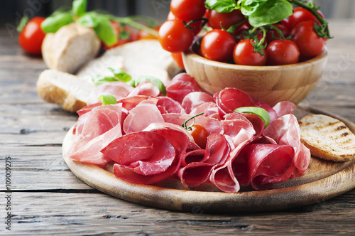 Antipasto with ham and bresaola