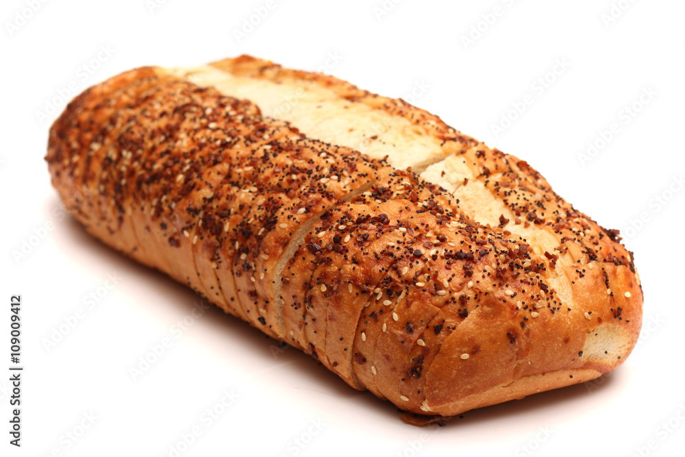 Italian Artisan White Bread on a White Background Italian Artisan White Bread on a White Background