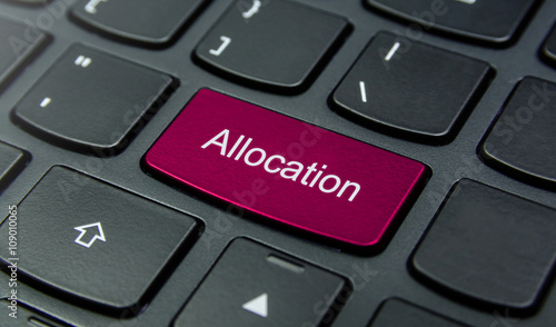 Fotografi Business Concept: Close-up the Allocation button on the keyboard and have Magent