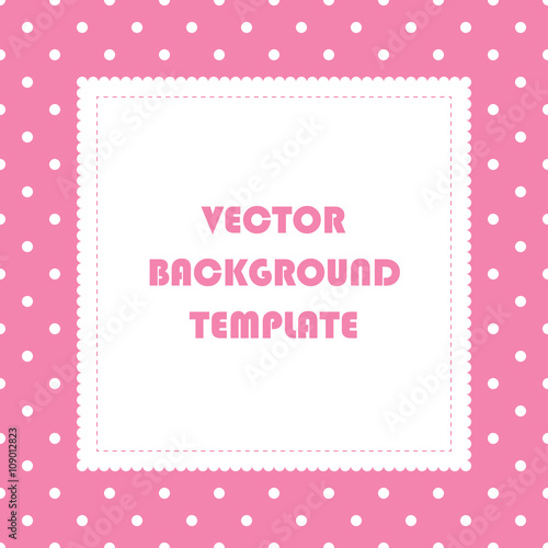 Pink polka dots vector seamless pattern background. Vector background template.