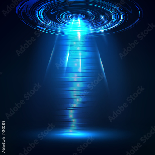 Dark glowing flying object image.