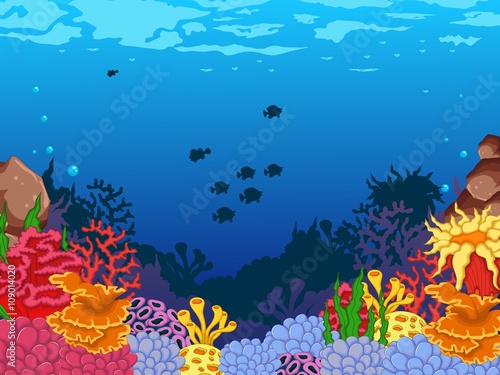 Fototapeta Naklejka Na Ścianę i Meble -  beauty coral and underwater background