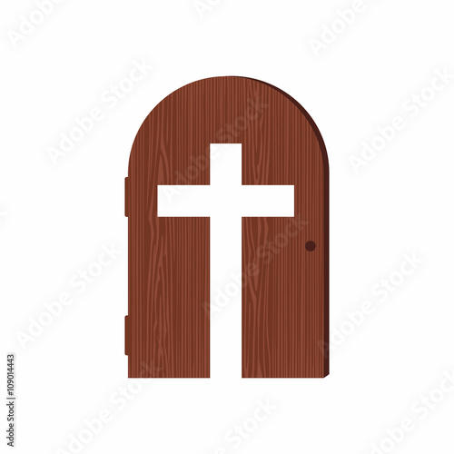 Church logo. Christian symbols. Door Jesus Christ.