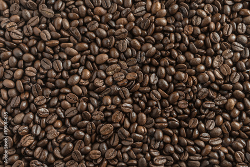 Roasted brown coffee beans background