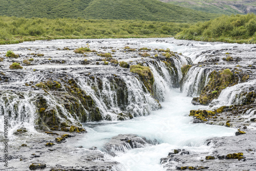 Amazing Bruarfoss waterfall in Iceland. Summer.