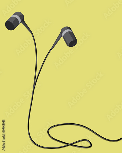 earphones with a cable twisting