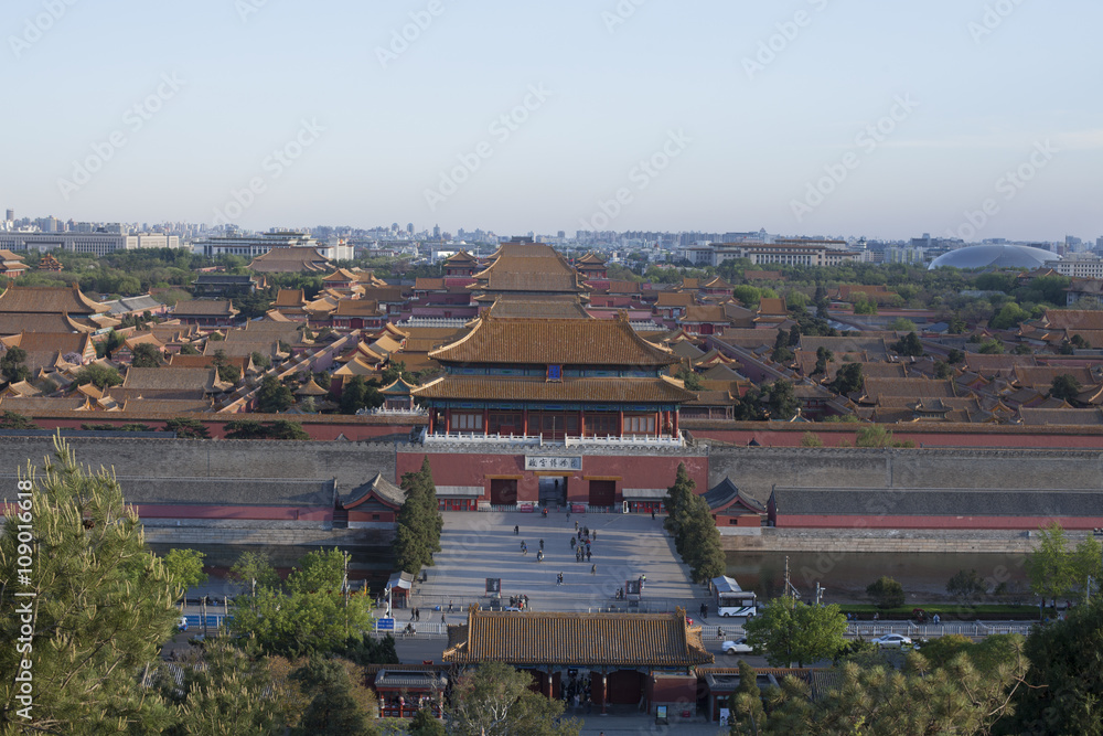 High Angle View of the Forbidden City, Beijing, China