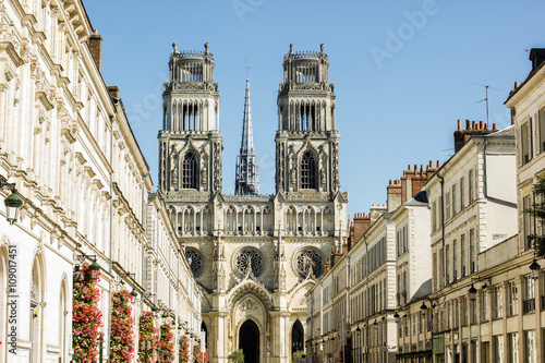 Obraz na plátně View at Gothic cathedral Basilique Cathédrale Sainte-Croix d'Orléans from the ma