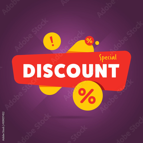 Special discount advertisement promo banner flat abstract isolated vector illustration photo