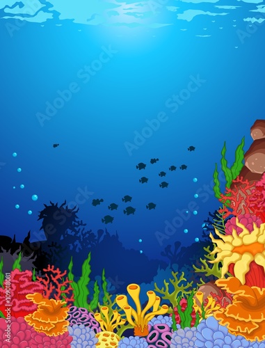 Fototapeta Naklejka Na Ścianę i Meble -  beauty coral and underwater view background