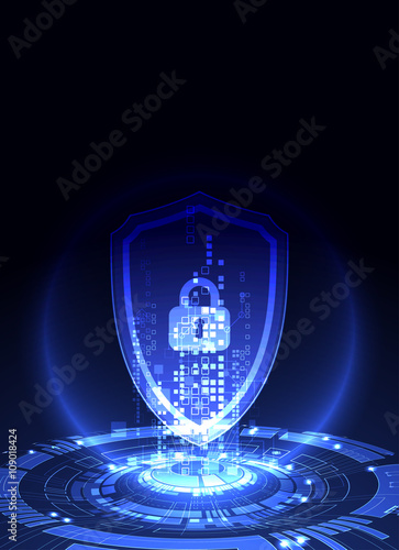 Protection concept of digital and technological.