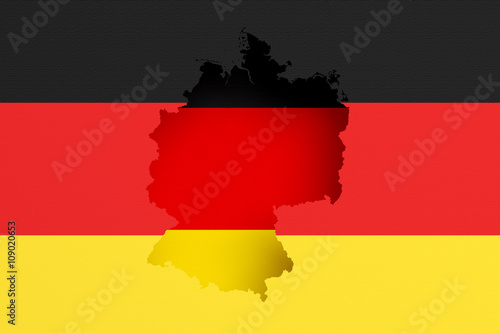 Silhouette of Germany map with flag