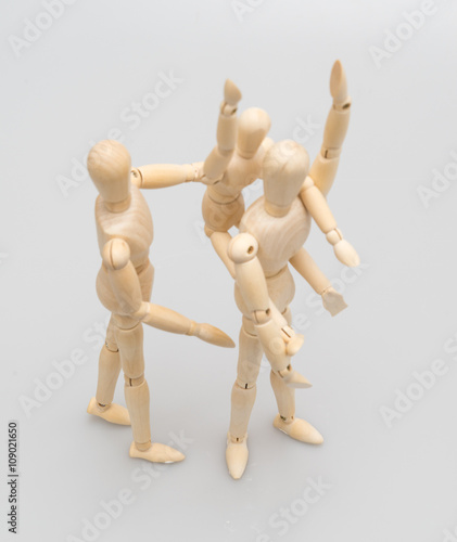 concept of family by man Wood Figure ,women Wood Figure and chil