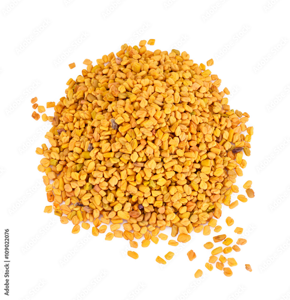 Fenugreek Seasoning Isolated on White Background Fenugreek Seasoning Isolated on White Background