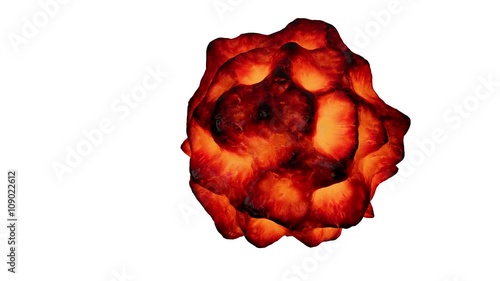 3D illustration of lava exploision photo