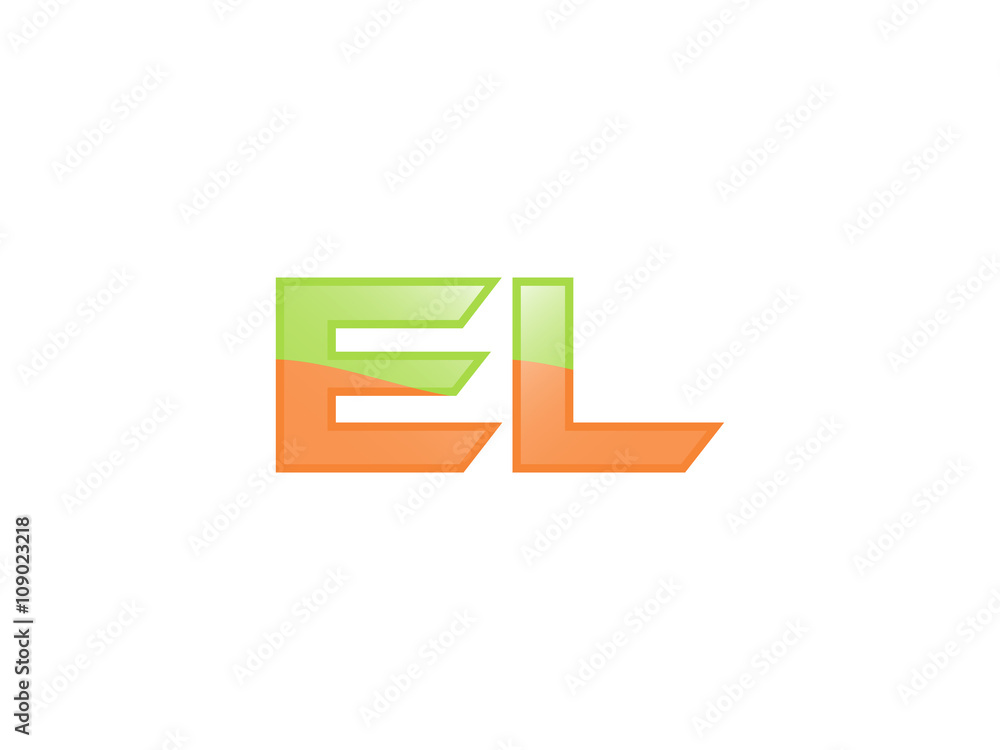 Green Orange shiny EL letters Green Orange shiny EL letters