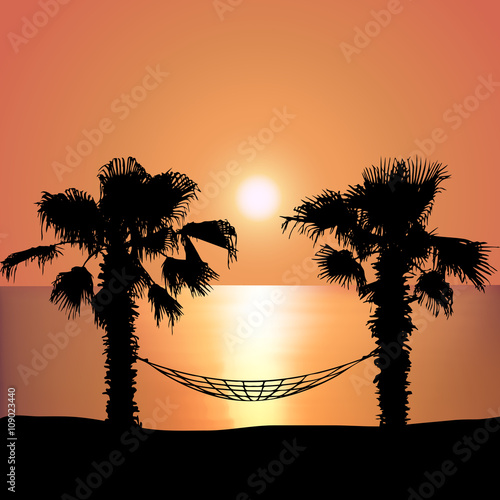 Sunset on the Beach on Hammock