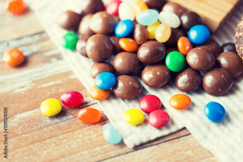 close up of jelly beans and chocolate candies