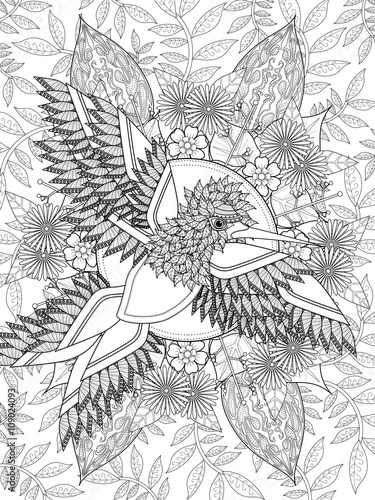 bird adult coloring page