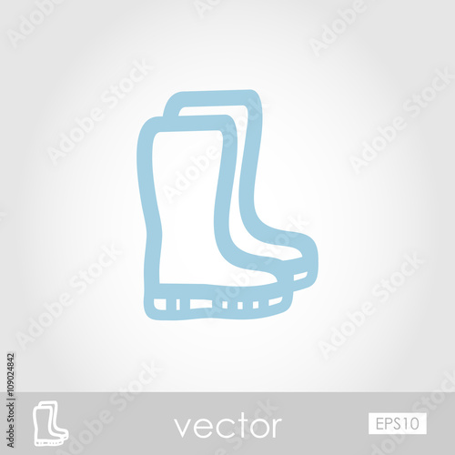 Rubber boots, gumboots, wellies vector icon