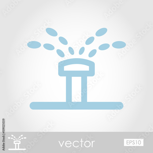 Water sprinkler, irrigation vector icon