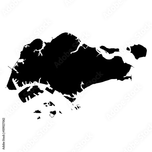 Singapore black map on white background vector