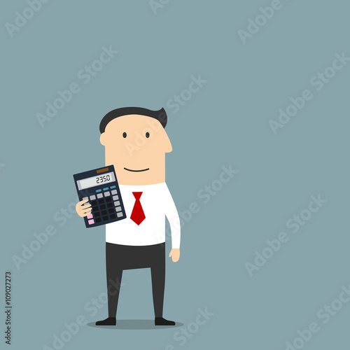 Businessman or accountant with calculator