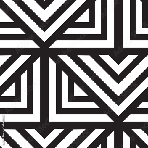 Vector geometric seamless pattern. Repeating abstract lines in b