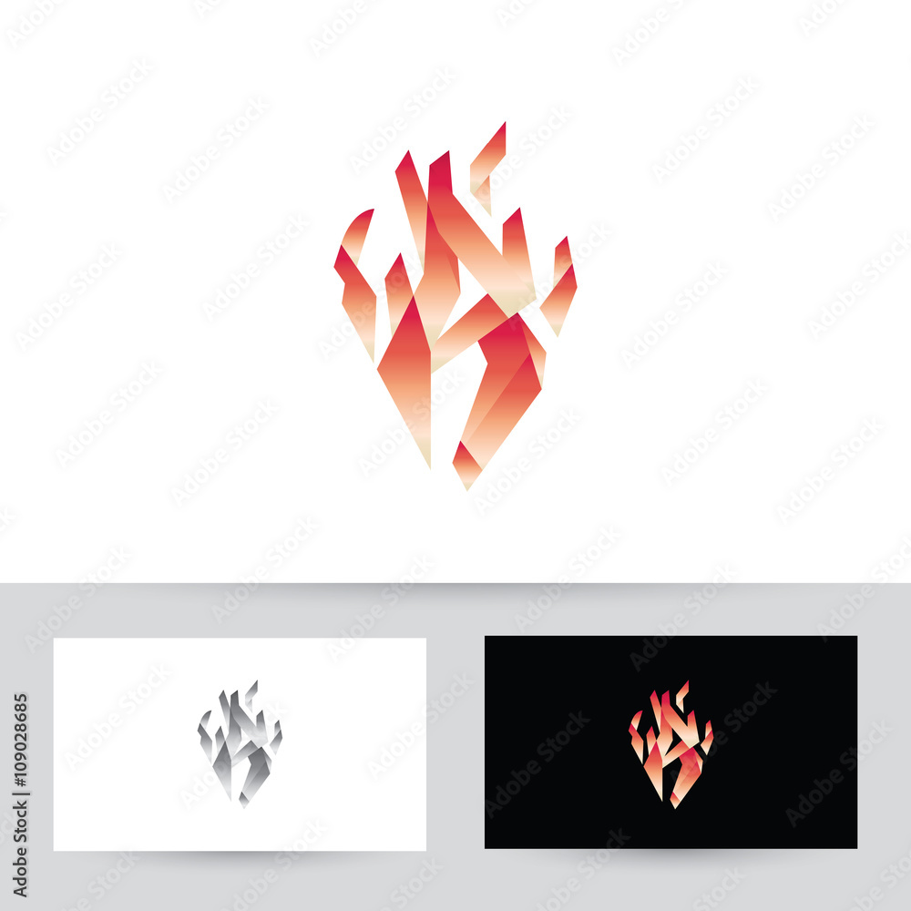 Fototapeta premium Abstract Poly Fire Logo