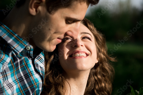 Loving couple in the park