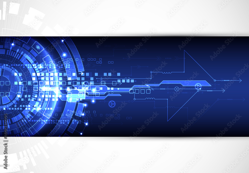 Obraz premium Abstract blue digital communication technology background.