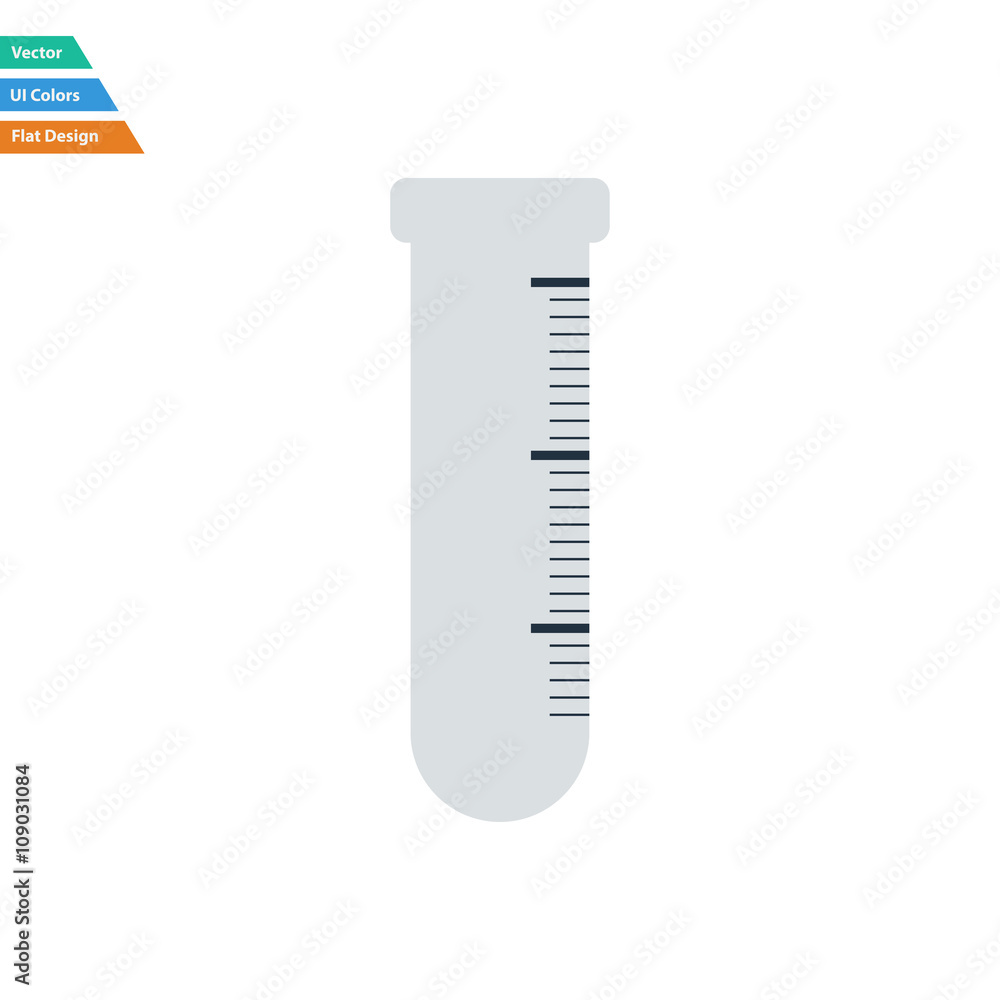 Flat design icon of chemistry beaker Flat design icon of chemistry beaker