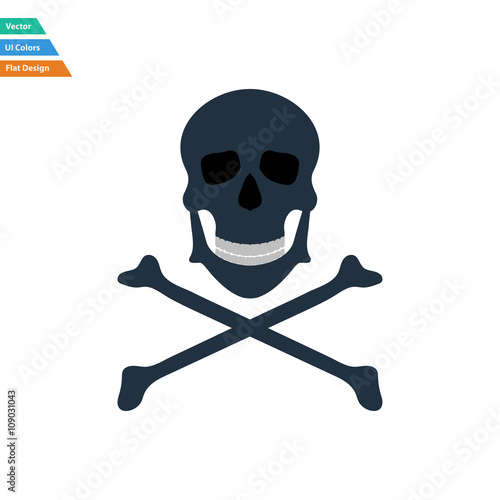 Flat design icon of poison from skill and bones