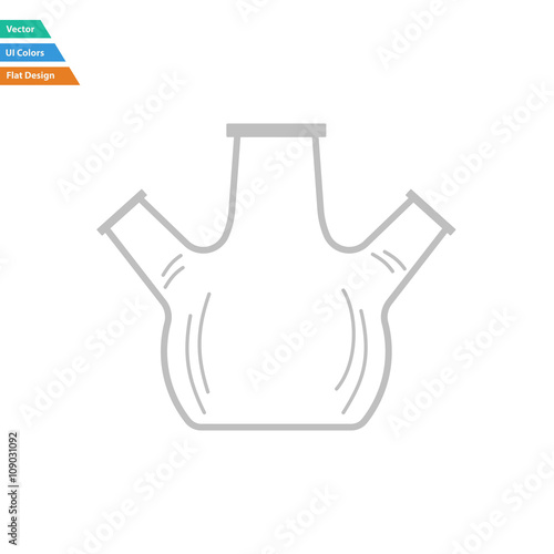 Flat design icon of chemistry round bottom flask