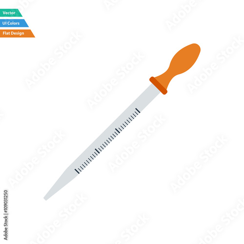 Flat design icon of chemistry dropper