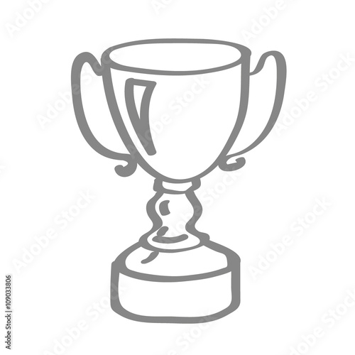 Handgezeichnetes Pokal-Icon in grau