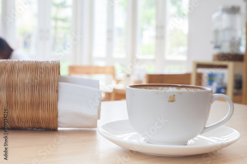 Wallpaper Mural Latte Coffee art on the wooden table Torontodigital.ca