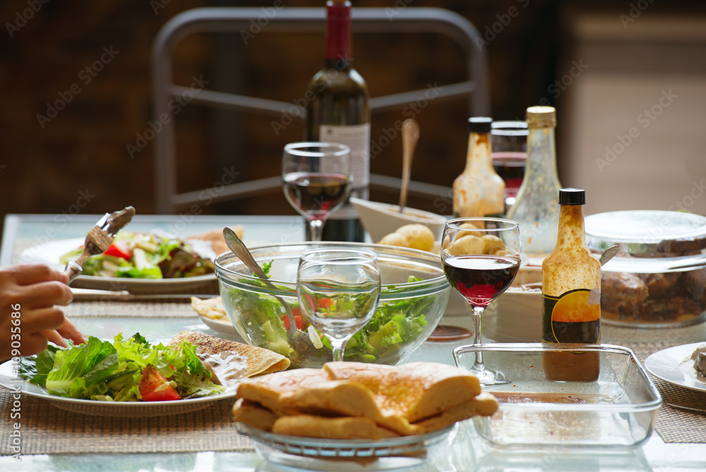Dinner served for for peoples Dinner served for for peoples