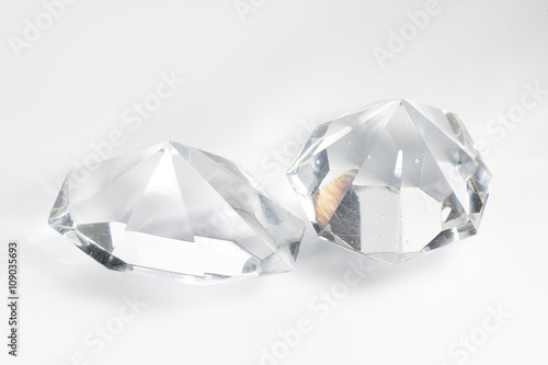 two glass crystal on white background photo