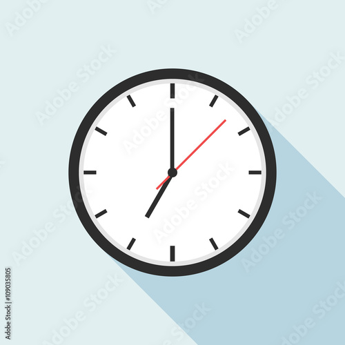 Clock icon, clock icon shape, office clock. Flat icon design. Vector illustration, eps 10