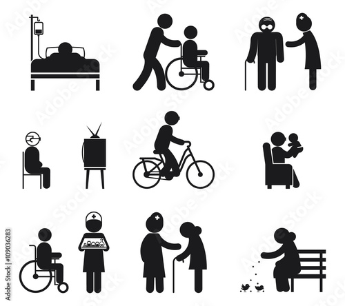 Elderly care icons